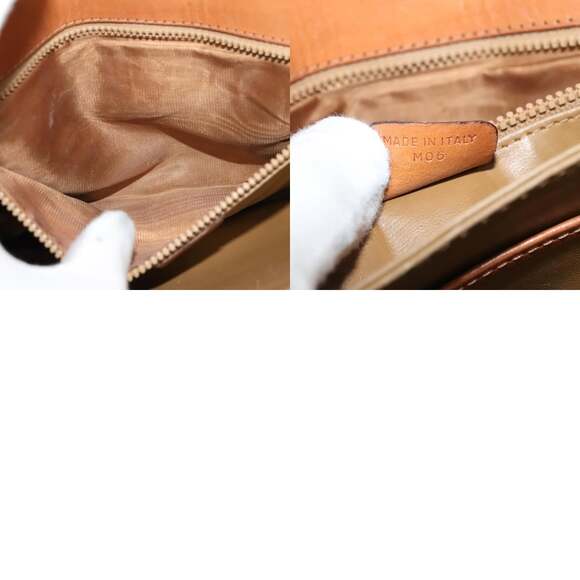 CELINE Macadam Canvas Shoulder Bag Pvc Leather Brown Gold - Picture 13 of 13